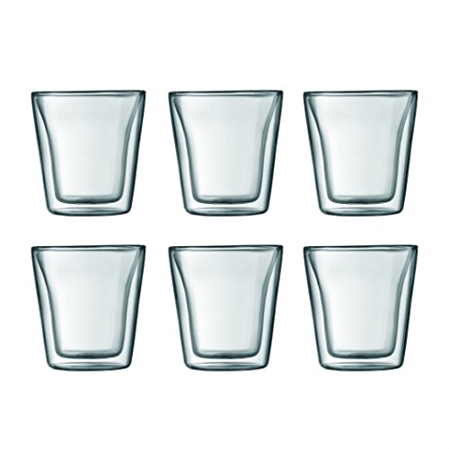 BODUM Canteen Glassware, 3 Ounce, 0.1 Liter (Set of 6)