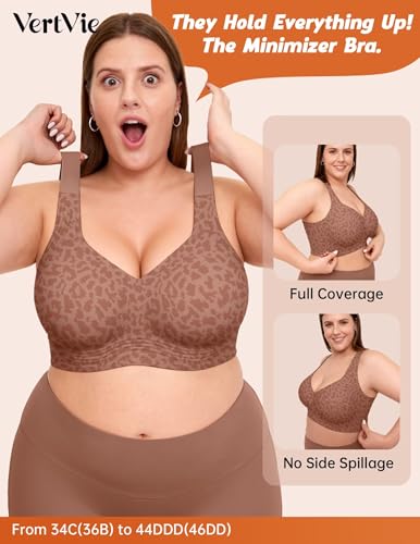 Image of Vertvie Jelly Bras for Women No Underwire Minimizer Support | Plus Size Older Lift, Full Coverage & Smoothing Back, Push Up, Separation & Supportive, Soft Comfy Seamless Wireless Bralette