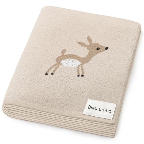 Bleu La La Knit Baby Swaddle Blanket - 100% Cotton