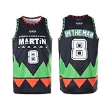 Mens Basketball Jerseys #8 Martin Payne Lawrence 90's Clothing TV Show Marty Mar Shirts (Black,XXX-Large)