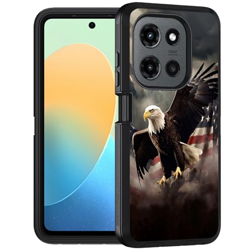 Coque Motorola Moto G 5G 2026 de qualité militaire antichoc avec motif aigle drapeau américain