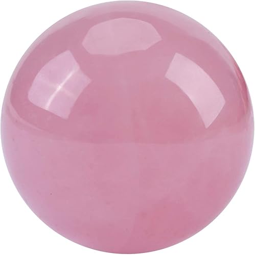 Hakeeta Esfera de cristal curativo, 1.0 in/0.98 pulgadas, esfera de adivinación de bola de cuarzo rosa, bola de piedra protectora rara para