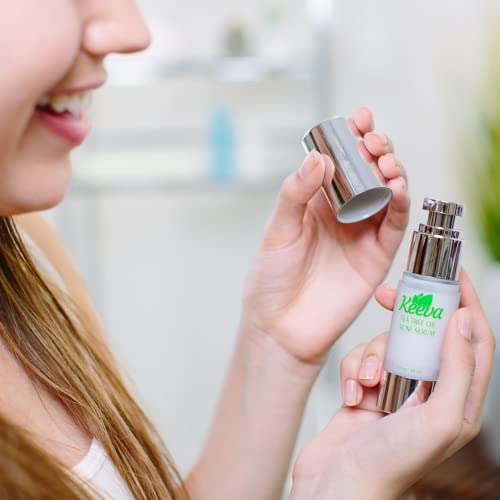 Tea Tree Oil Acne Serum - Perfect For Blemishes, Spots, Scars, Bacne, Pimples, Blackheads, Whiteheads With Natural & Organic Ingredients - By Keeva Organics #TOP1