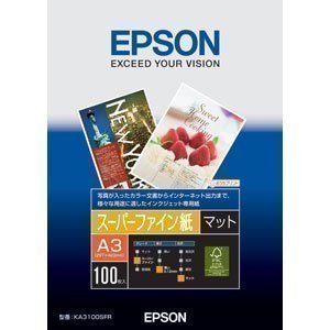 エプソン スーパーファイン紙 A3 100枚 KA3100SFR 00072996 【まとめ買い3冊セット】