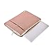 MOSISO Laptop Sleeve Compatible with MacBook Air/Pro,13-13.3 inch Notebook,Compatible with MacBook Pro 14 inch 2023-2021 M2 A2779 A2442 M1, PU Leather Vertical Padded Bag Waterproof Case, Rose Gold