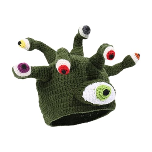 rockible Gorro de pulpo de dibujos animados, gorro de punto, divertido, decorativo, gorro de cosplay, gorro de monstruo de Halloween para decoraciones de