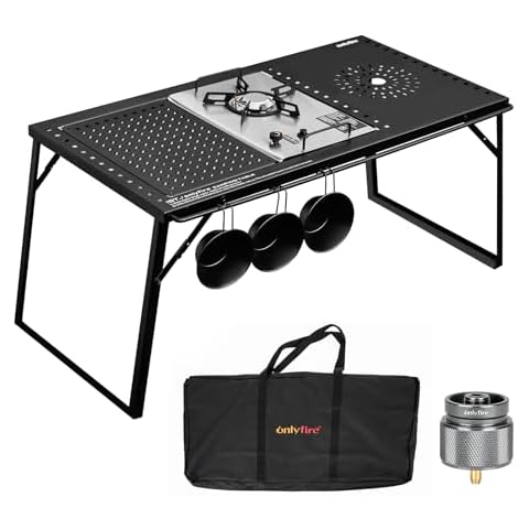Onlyfire IGT Camping Table Kit with Gas Stove and Carrying Case, Folding Camp Table, Portable Camping Table IGT Unit Combination Table for Camping, Picnic, RV Trip, Backyard Party, GS337 Cover