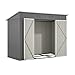 Jaxenor Gartenhaus Metall, Garten Geräteschuppen Metall, 242×126×182cm, Gartenschrank Wasserdicht für Outdoor Terrasse, Gerätehaus, Inkl Metallfundament (Ohne Boden), Grau