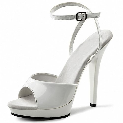 Sandales en cuir verni bout ouvert avec talons hauts 13cm pour galber la silhouette