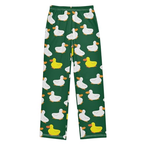 Boys' Pants Yellow White Cartoon Duck Long Bottoms Jogger Pants Elastic Waist Trousers with Pockets S-XL