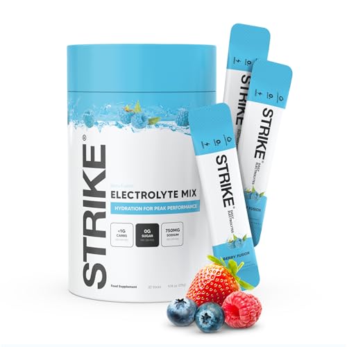 Strike Electrolytes | Zero Sugar Hydration Sachets with Sodium, M...