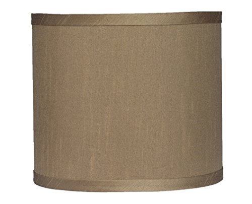 Urbanest Faux Silk Drum Lampshade, 8-inch by 8-inch by 7-inch, Taupe, Spider Fitter