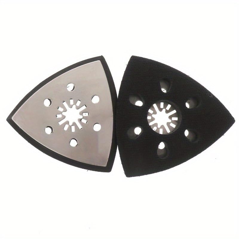 6-Hole Triangle Polishing Disc Self-Adhesive Flocking Triangle Sanding Mat Multipurpose Accessories (2PCS)