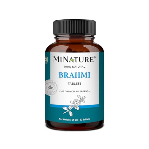 Brahmi Tablets - 90 Tablets, 1000 mg |45 Days Supply | by mi Nature | 100% Natural Brahmi Tablets |