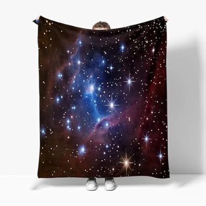 XCQHZYQ Kuscheldecke für Kinder Sternenhimmel mit Farbverlauf 200x200 cm Decke Fleecedecke Sofadecke Kinderdecke, Superweiche Flanell Wohndecke Geschenke für Jungen Mädchen – Bild 4
