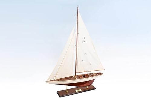 Miniatura 2 de Modelo de yate de vela arcoíris de 23.6 pulgadas, modelo de yate de madera hecho a mano, modelo de decoración de velero, modelo de velero de la copa