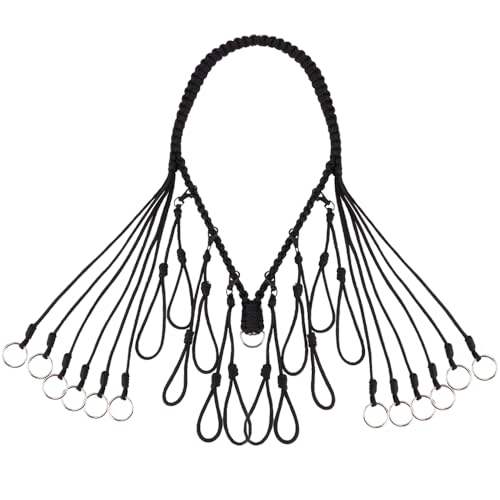 weryerker 2 in 1 Duck Call Lanyard Paracord Hunting Goose, Whistle Lanyard Nylon Game Call Lanyard Hand Braided（Black）