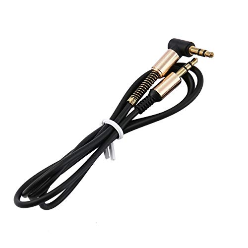 Tree-es-Life Jack de 3,5 mm Cable de Audio AUX de 1 M Cable Macho a Macho Cable de lnea de Enchufe Dorado Cable de Audio de Resorte para telfono Altavoz para automvil Auricular Negro