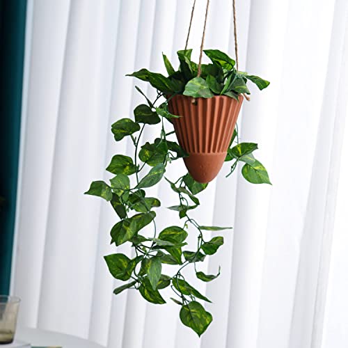 Dheureka Hanging Planters For Indoor Plants,Terracotta Hanging Planter,Ceramic Hanging Plant Pots,Hanging Basket,Hanging Planters For Outdoor Plants,Terracotta Pots,Set Of 2 Flower Pots thumb #4