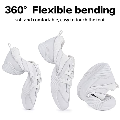 CADIDL Cheer Shoes for Women White Cheerleading Athletic Dance Shoes Girls Flats Tennis Walking Sneakers