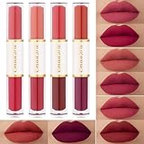 ✓ Colores vivos: nunca pegajosos, estos labiales líquidos mate dejan tus labios con un acabado cremoso. Es sedoso, exquisito y elegante, maquilla tus labios ligeramente, adecuado para el maquillaje de todas las estaciones.