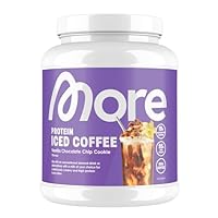 MORE Protein Iced Coffee, 500g, Vanilla Chocolate Chip Cookie, Eiskaffee mit wertvollen Proteinen, wenig Zucker und Fett - made in Germany