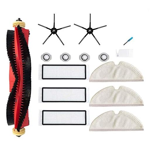 15-pack reservdelar för Xiaomi Roborock S5 Max S6 Pure S6 MaxV rullborstar HEPA Filter Moppdukar Tillbehör (svart)