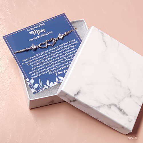 Bride to Mother Bracelet. Mother Of The Bride Gift From Daughter Silver Bracelet on her Wedding Day. Moms gifts3