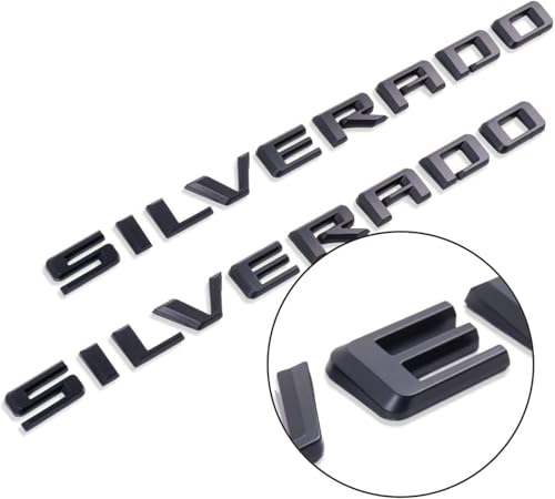 Image of 4pack for Silverado Plus LTZ Emblems 2019-2025 3D Letters Badges Compatible with Silverado (Gloss Black)
