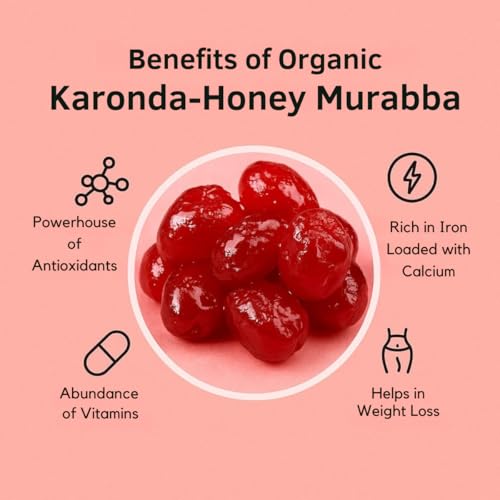Image of Arivasa Karonda Honey Murabba 500g | Handcrafted & Naturally Sweetened with Pure Honey | Unprocessed Karonda Ka Murabba with No Preservatives | Supports Digestion & Immunity | Healthy Fruit Preserve Jar