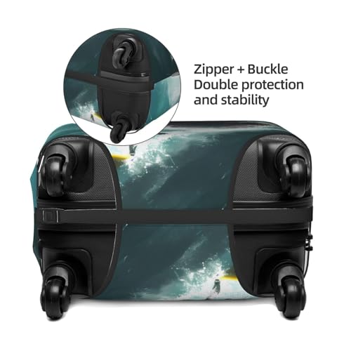 Surfing Shark For Travel Luggage Cover Suitcase Protector Fits 18-32 Inch Travel Luggage Protector Elastic Luggage Anti-Scratch Suitcase Cover2