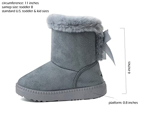 Image of REDVOLUTION Kids Boots Toddler Girls Cute Butterfly Bow | PomPom PU leather Boot (Toddler /Small Kid)