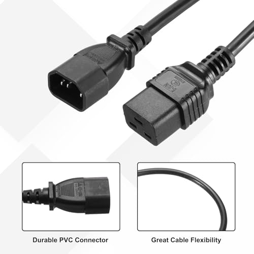 Cable C14 a C19 de alimentación resistente de 3 metros 3