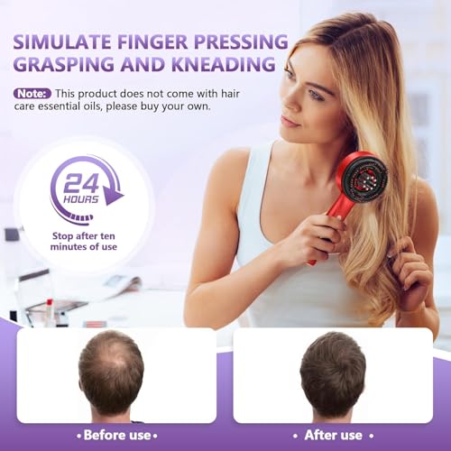 Image of 3 in 1 Hair Oil Applicator,Head Massager Scalp,Scalp Massager Hair Growth,Electric Scalp Massager Brush,Ipx7 Waterproof,Hair Scrubber Scalp Massage Tool for Home and Travel Use,Gift,Red