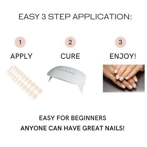 Alice & Bella Semi Cured Gel Nail Strips Set - Pure Strength Clear - Nail Strengthening Gel Long Lasting Transparent Crystal Clear Gel For Sheer Polished Nude Natural Look Waterproof Uv Stickers Wraps thumb #6