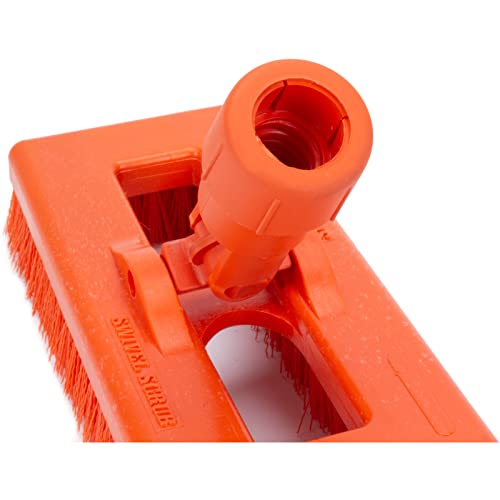 Image of SPARTA 3638831EC24 Polyester Rectangle Scrub Brush, Floor Brush, Cleaning Brush With Swivel Head For Cleaning, 8 Inches, Orange