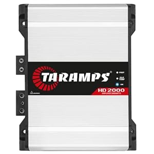 Taramps HD 2000 4 Ohms 1 Channel 2000 Watts RMS MAX Full Range Car Audio, Monoblock, LED Monitor Indicator, Class D Amplifier, Crossover, White 2k amp
