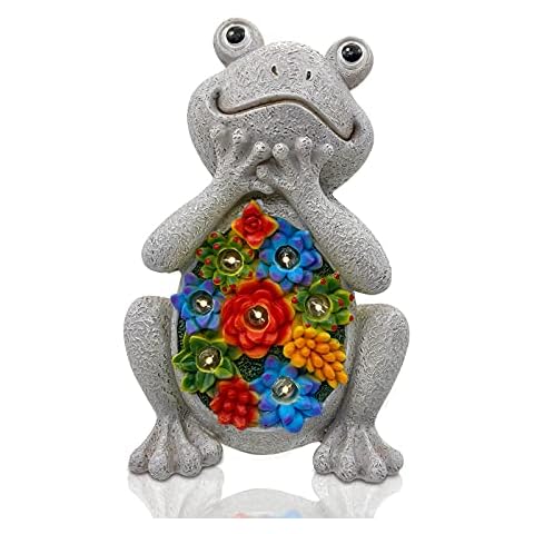Nacome Solar Garden Frog Figurine Cover