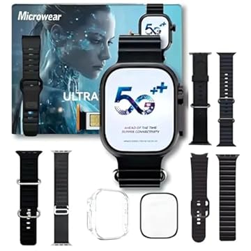 Smartwatch 5g Ultra 3 Ai 16gb Serie 10 Relogio Inteligente Microwear Chip Câmera NFC ChatGPT + Brindes Original Masculino Feminino (Preto)