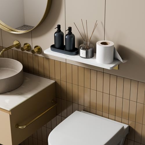 Étagère murale en marbre blanc poli design moderne suspendu luxe - 5