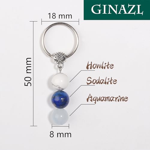 Image of GINAZL Natural Crystals Keychain Gift for New Beginnings, New Beginnings Gifts for Coworker Anxiety Relief Keychain for Women