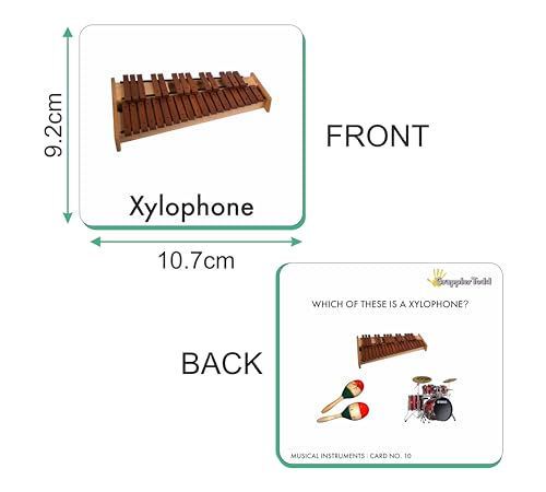 Image of GrapplerTodd Musical Instruments Activity Flashcards for Kids, Early Learning Toys, Flashcards for Preschoolers & Toddlers, Montessori Educational Toys, 6 Months to 6 Years Kids
