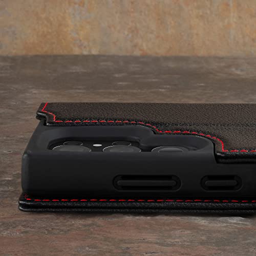 Torro Case Compatible With Samsung Galaxy S23 Ultra 5G – Premium Leather Wallet Case With Kickstand And Card Slots (Black) #TOP4