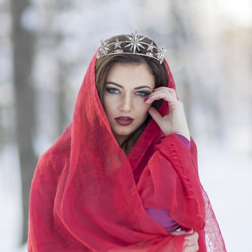 Corona de estrellas para niñas con diadema flexible que no daña 4