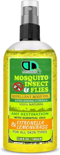 DD Teck Essential Oil Insect Repellent Spray 100ml Lemongrass & Citronella Natural Body Oil for Mosquito Fly & Gnat Protection Ideal for Camping Hiking & Outdoor Use 100ml Spray