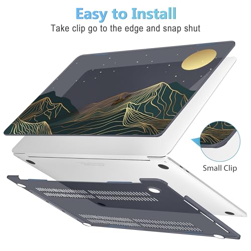 Mektron Case for MacBook Pro 16 Inch A2141 Cover 2019 Release 16" with Liquid Retina Display/Touch ID, Plastic Hard Shell with Keyboard Skin & Screen Protector & Dust Plug, Abstract Mountain C112 by Mektron - Image 3