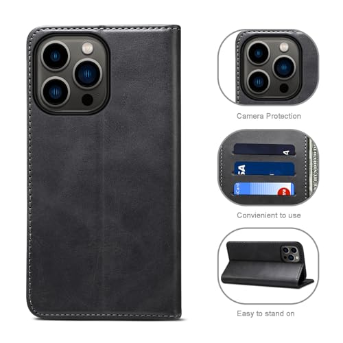 Étui portefeuille en cuir kaki pour iPhone 13 Mini avec rabat magnétique et coque arrière