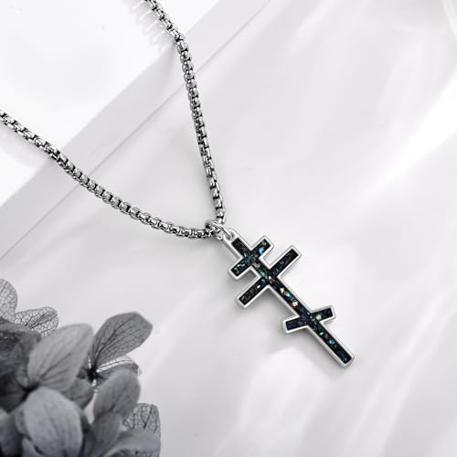 Eastern Orthodox Cross Necklace Sterling Silver Christain Greek Eastern Orthodox Jewelry Gift for Men3