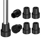 AUYAO Krücken Gummi - 6 Stück Gehstock Gummipuffer mit Metallverstärkung Pads,18mm Gehhilfen Gummi rutschfest für Höhere Stabilität Wanderstöcke Senioren Krücken Gehstöcke Stöcke (Schwarz)