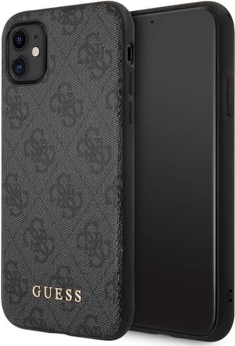 Guess GUHCN61G4GFGR 4G Coque de Protection pour iPhone 11 en métal doré Gris